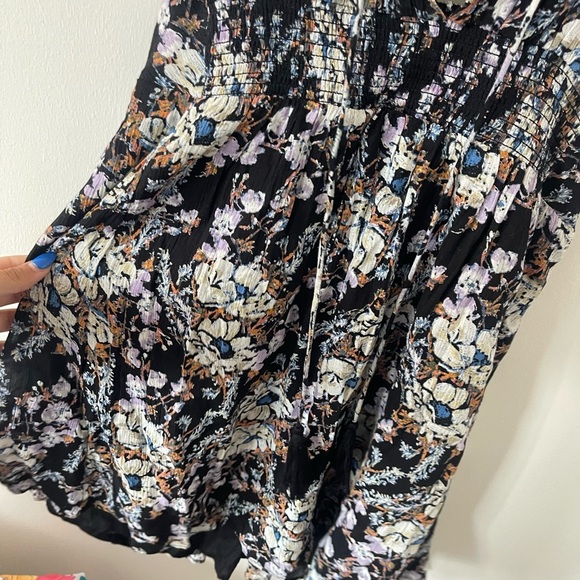 Free PeopleTwist Back Floral Boho Mini Dress Medium - Picture 4 of 7